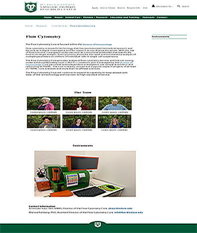 Tulane National Primate Center Webpage 1 