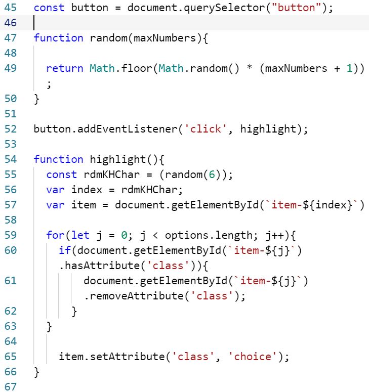 Screenshot of replit code